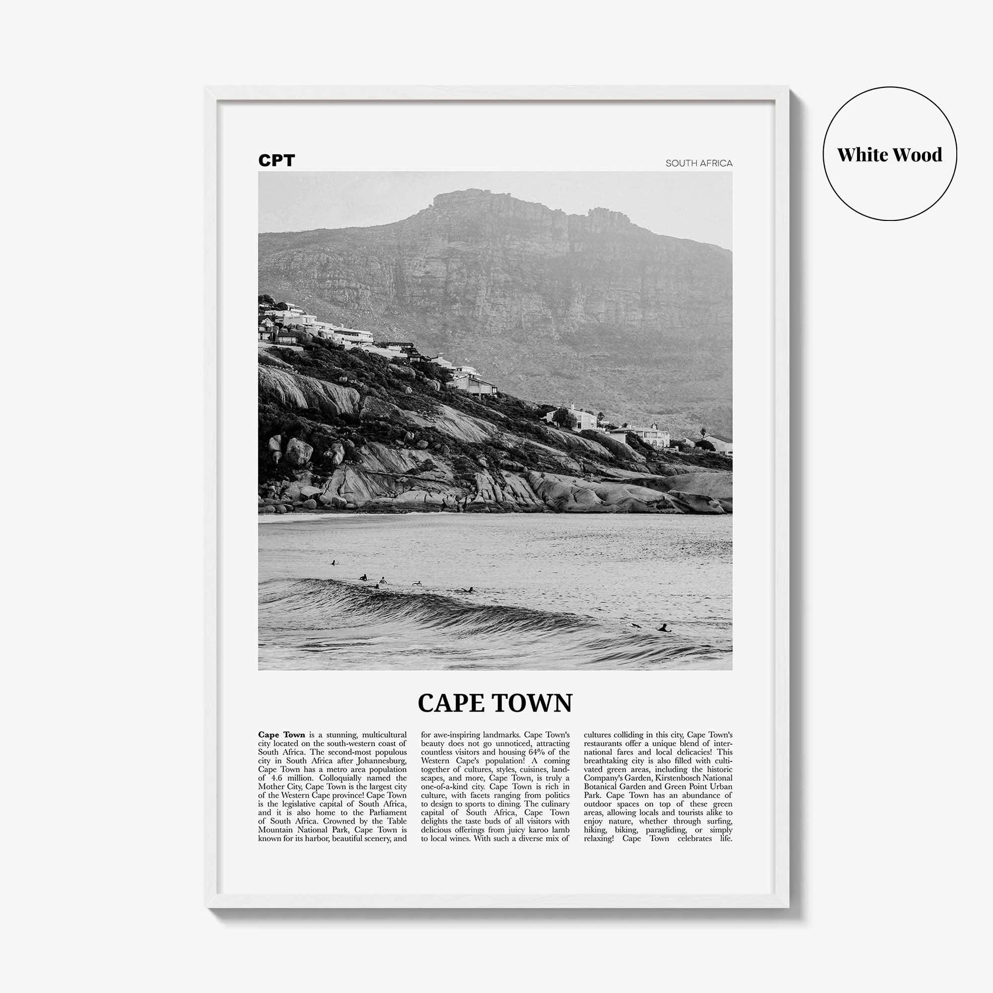 Cape Town Print Black and White No 2, Cape Town Wall Art, Cape Town Poster, Cape Town Photo, Cape Town Wall Decor, South Africa