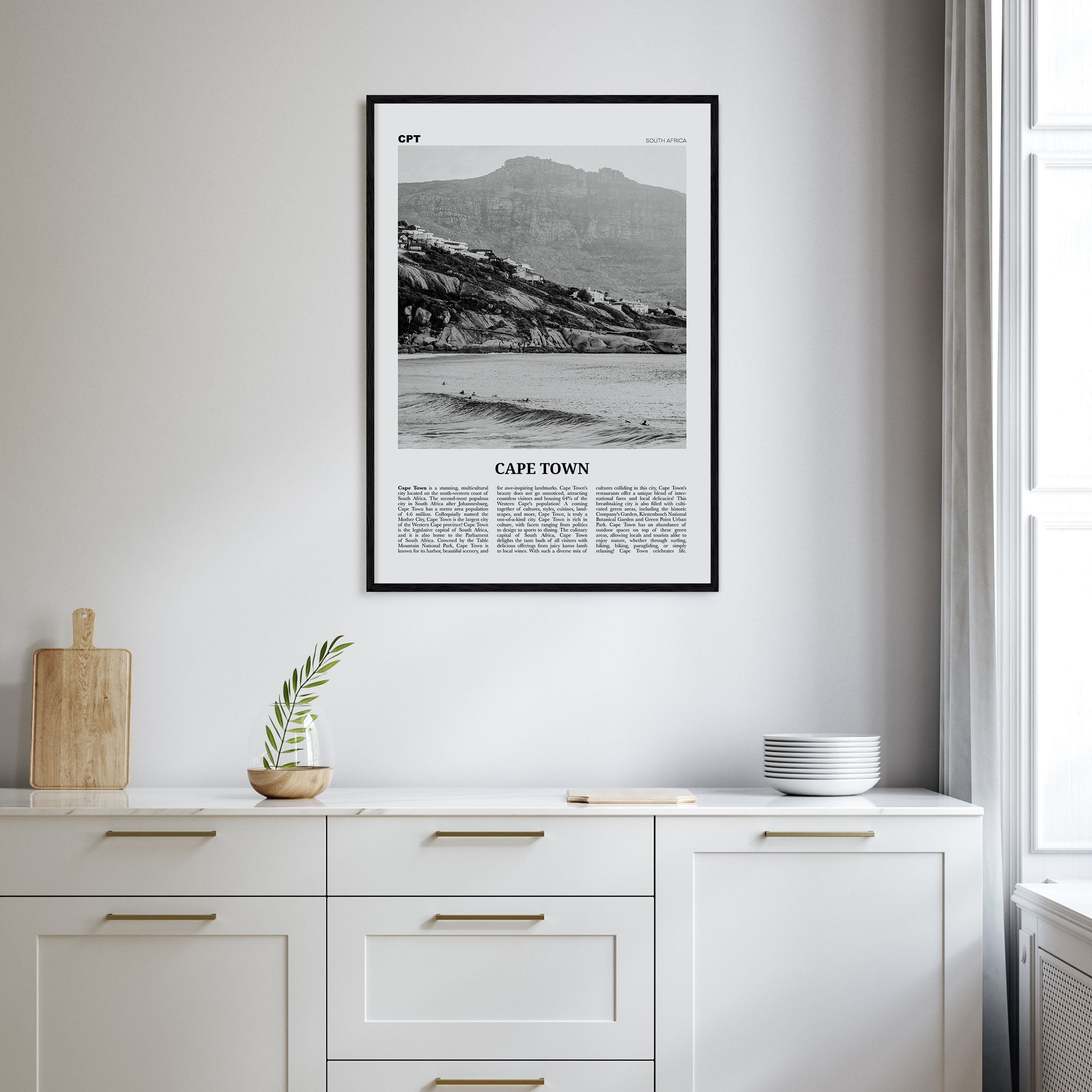 Cape Town Travel B&W No 2 Poster