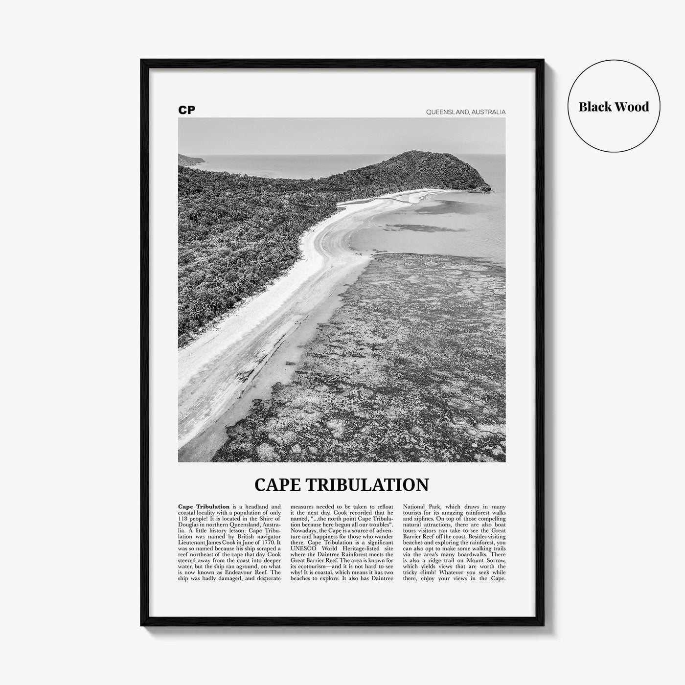 Cape Tribulation Print Black and White, Cape Tribulation Wall Art, Cape Tribulation Poster, Cape Tribulation Photo, Queensland, Australia