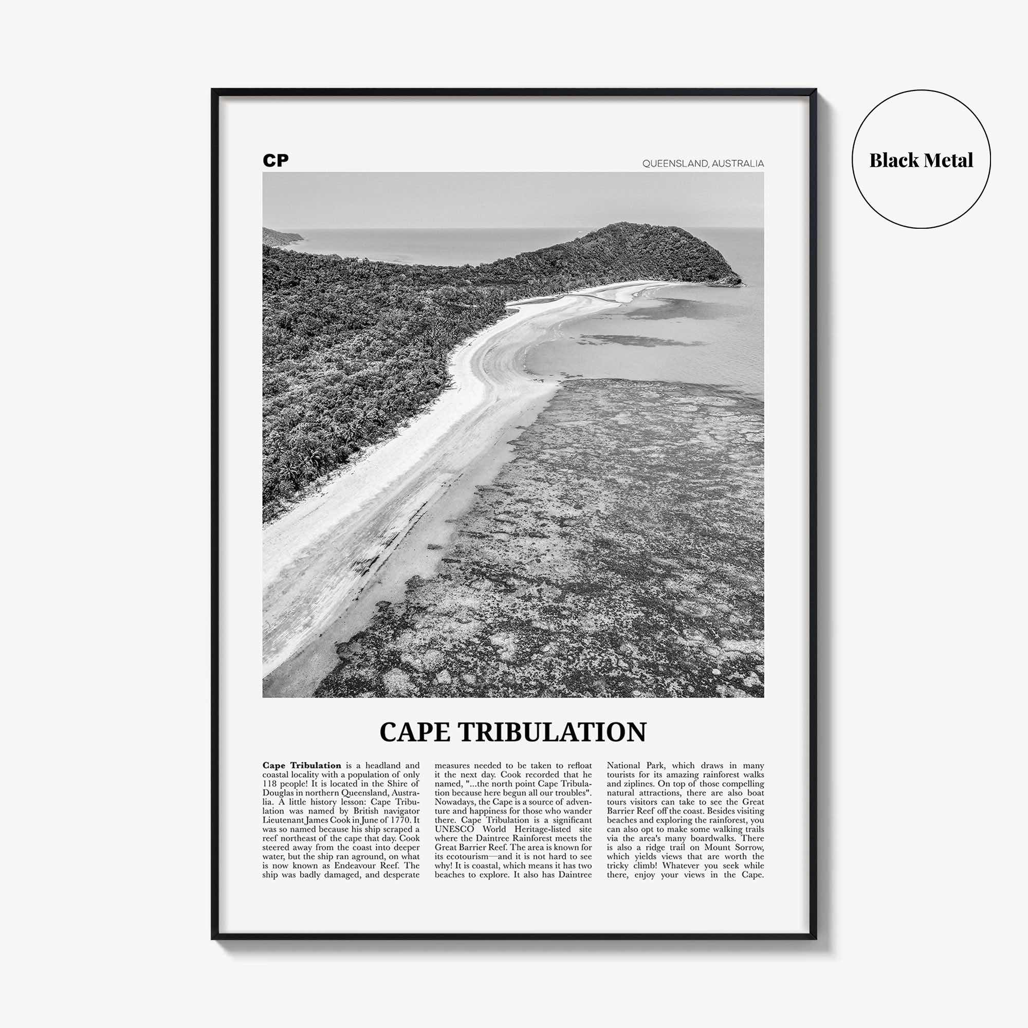Cape Tribulation Print Black and White, Cape Tribulation Wall Art, Cape Tribulation Poster, Cape Tribulation Photo, Queensland, Australia