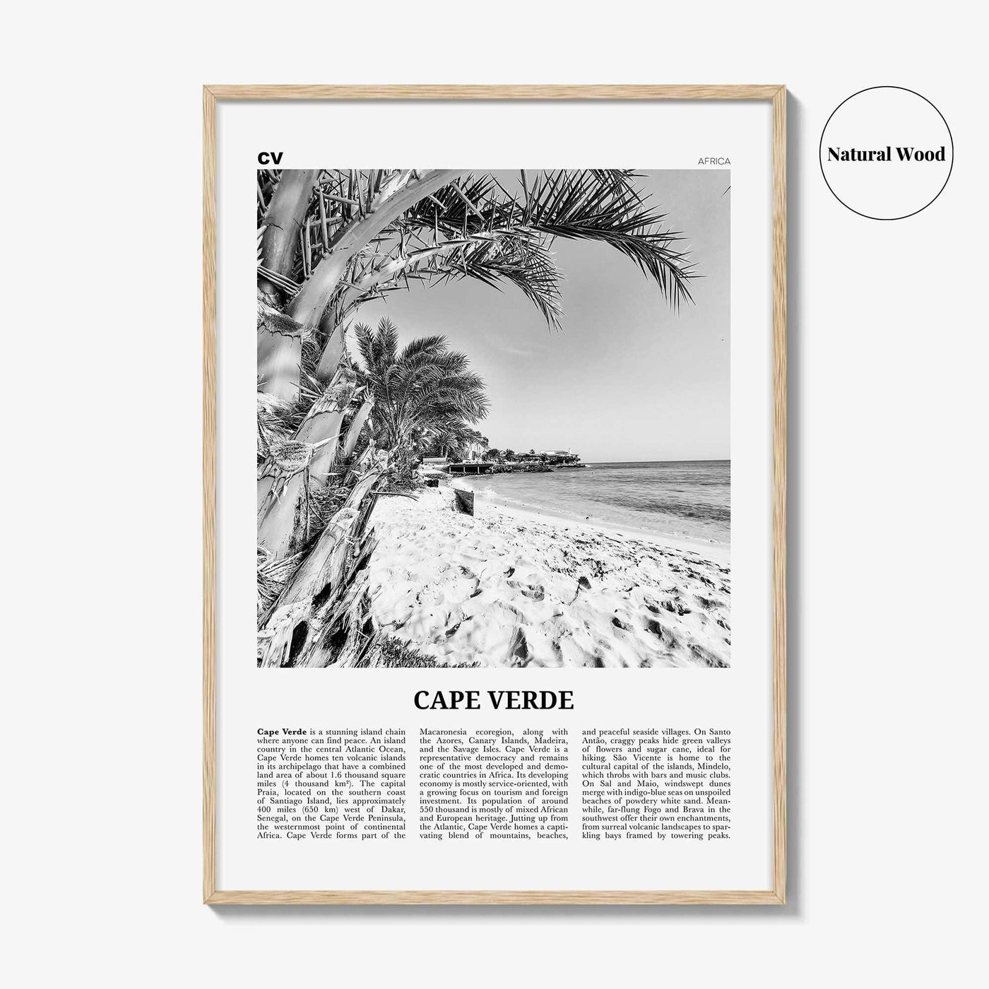 Cape Verde Print Black and White No 1, Cape Verde Wall Art, Cape Verde Poster, Cape Verde Photo, Praia, Cabo Verde, Kabu Verdi, Portugal