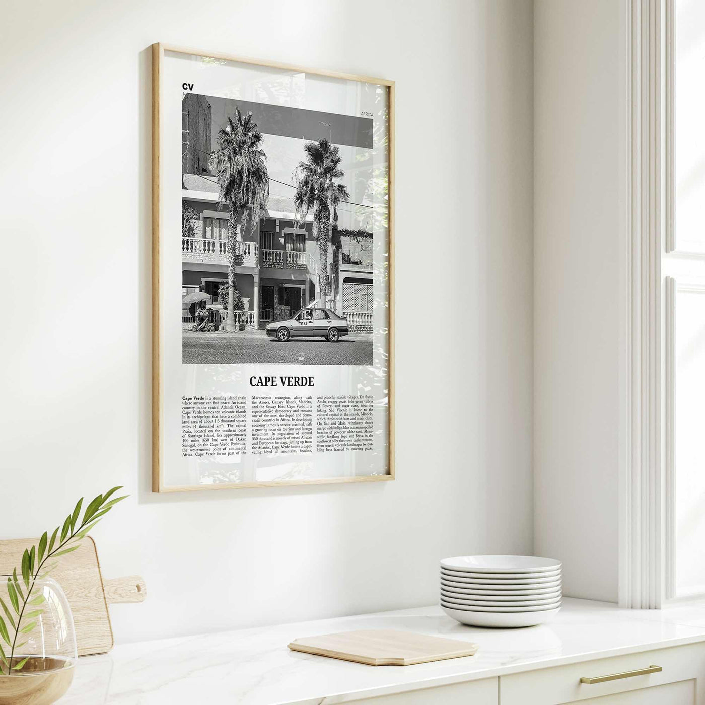 Cape Verde Print Black and White No 2, Cape Verde Wall Art, Cape Verde Poster, Cape Verde Photo, Praia, Cabo Verde, Kabu Verdi, Portugal