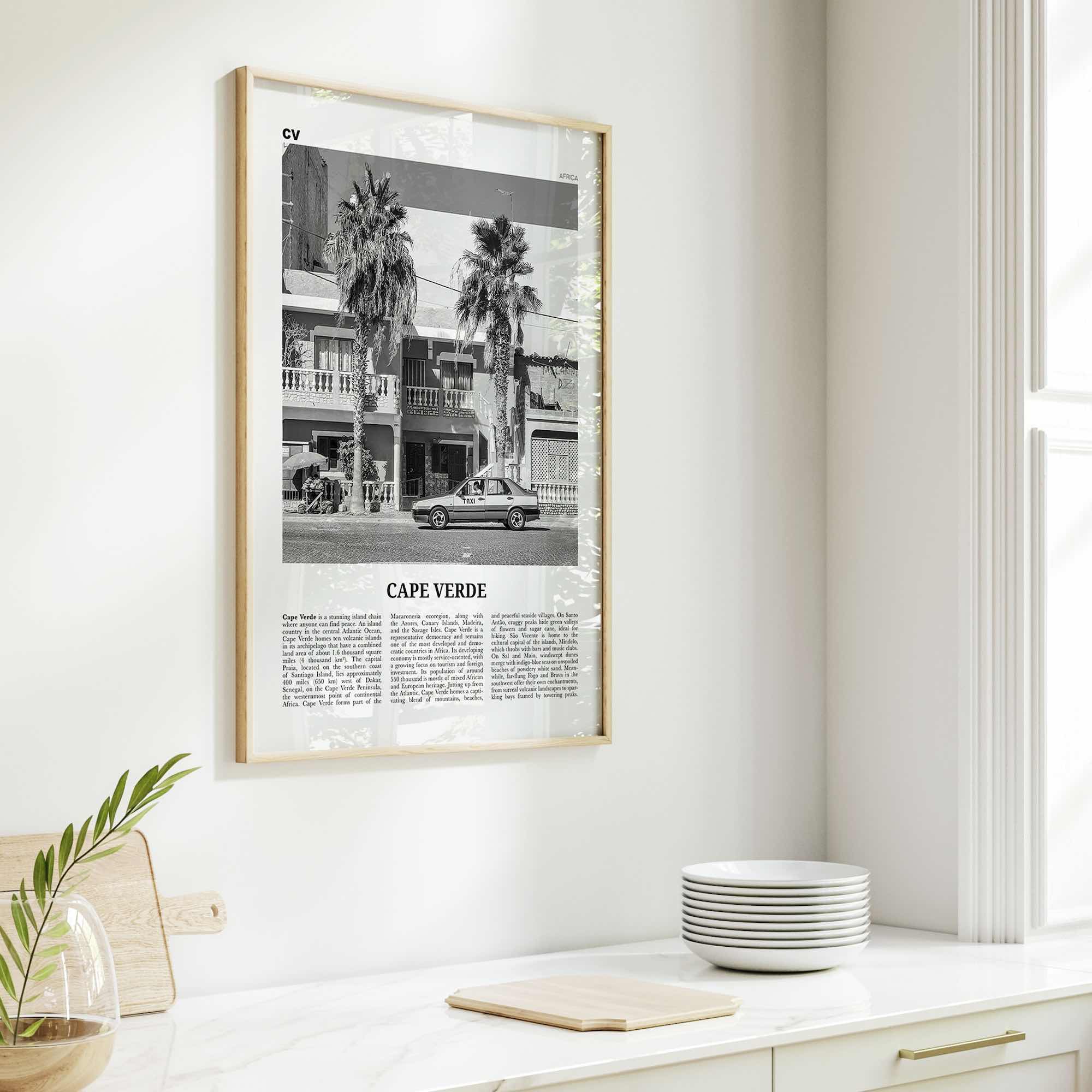 Cape Verde Print Black and White No 2, Cape Verde Wall Art, Cape Verde Poster, Cape Verde Photo, Praia, Cabo Verde, Kabu Verdi, Portugal