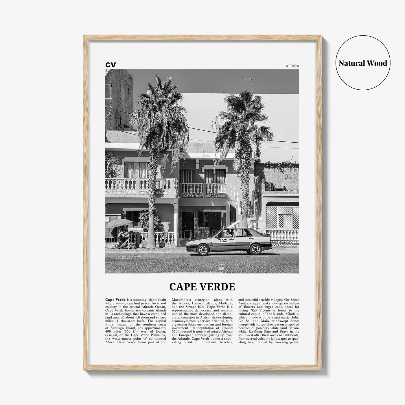 Cape Verde Print Black and White No 2, Cape Verde Wall Art, Cape Verde Poster, Cape Verde Photo, Praia, Cabo Verde, Kabu Verdi, Portugal