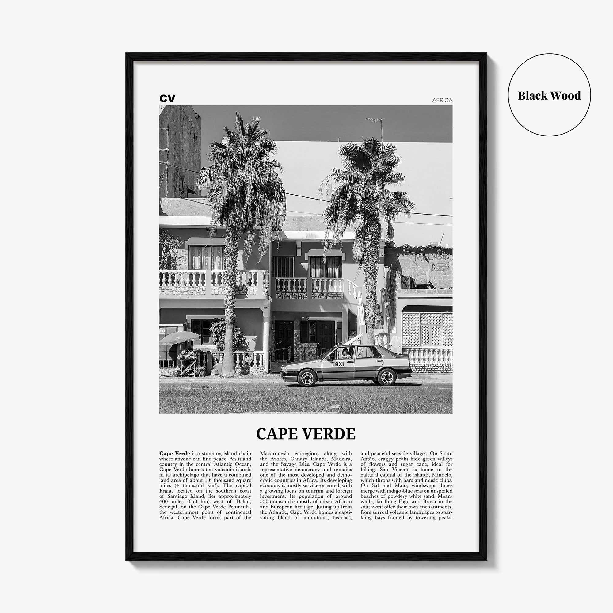 Cape Verde Print Black and White No 2, Cape Verde Wall Art, Cape Verde Poster, Cape Verde Photo, Praia, Cabo Verde, Kabu Verdi, Portugal