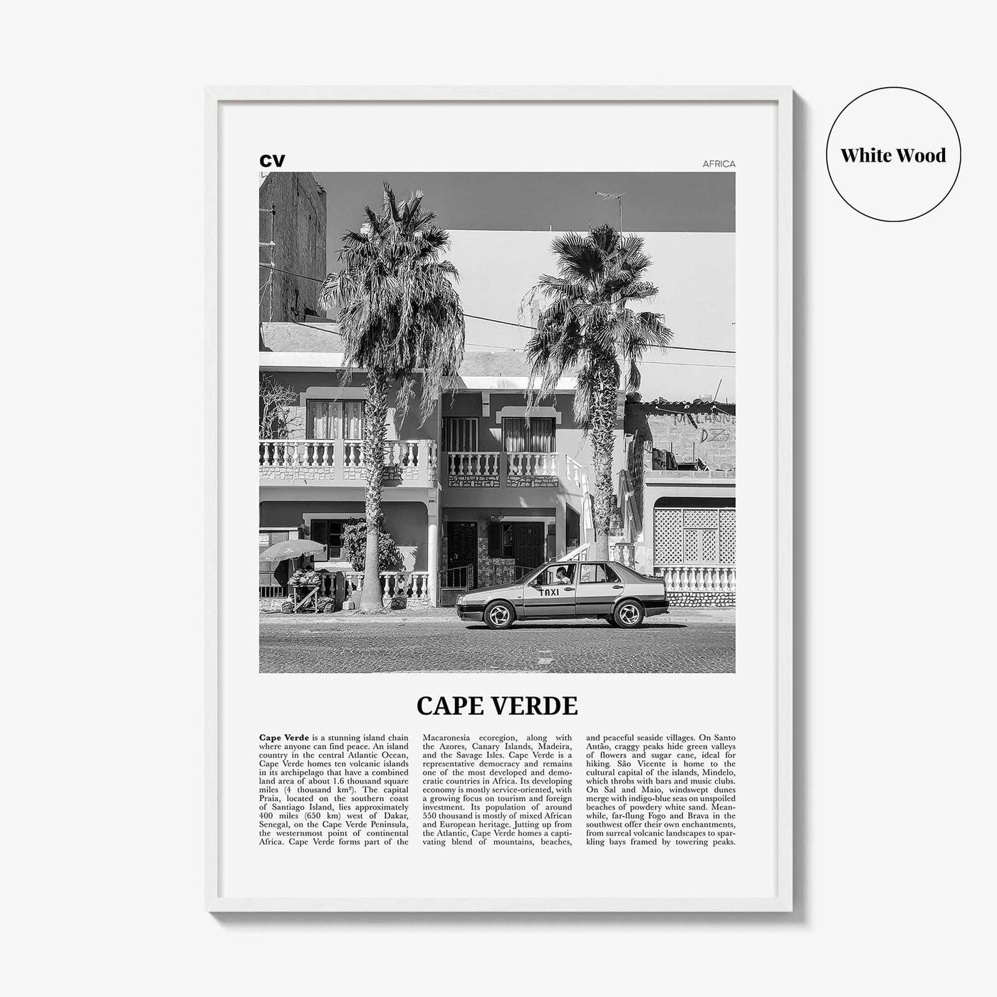 Cape Verde Print Black and White No 2, Cape Verde Wall Art, Cape Verde Poster, Cape Verde Photo, Praia, Cabo Verde, Kabu Verdi, Portugal