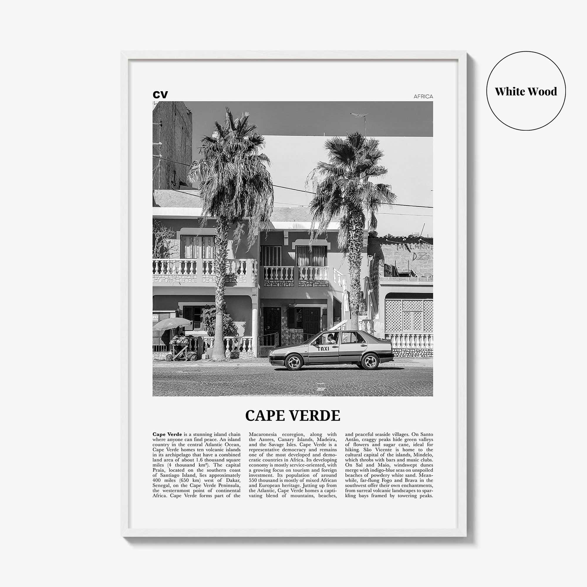 Cape Verde Print Black and White No 2, Cape Verde Wall Art, Cape Verde Poster, Cape Verde Photo, Praia, Cabo Verde, Kabu Verdi, Portugal