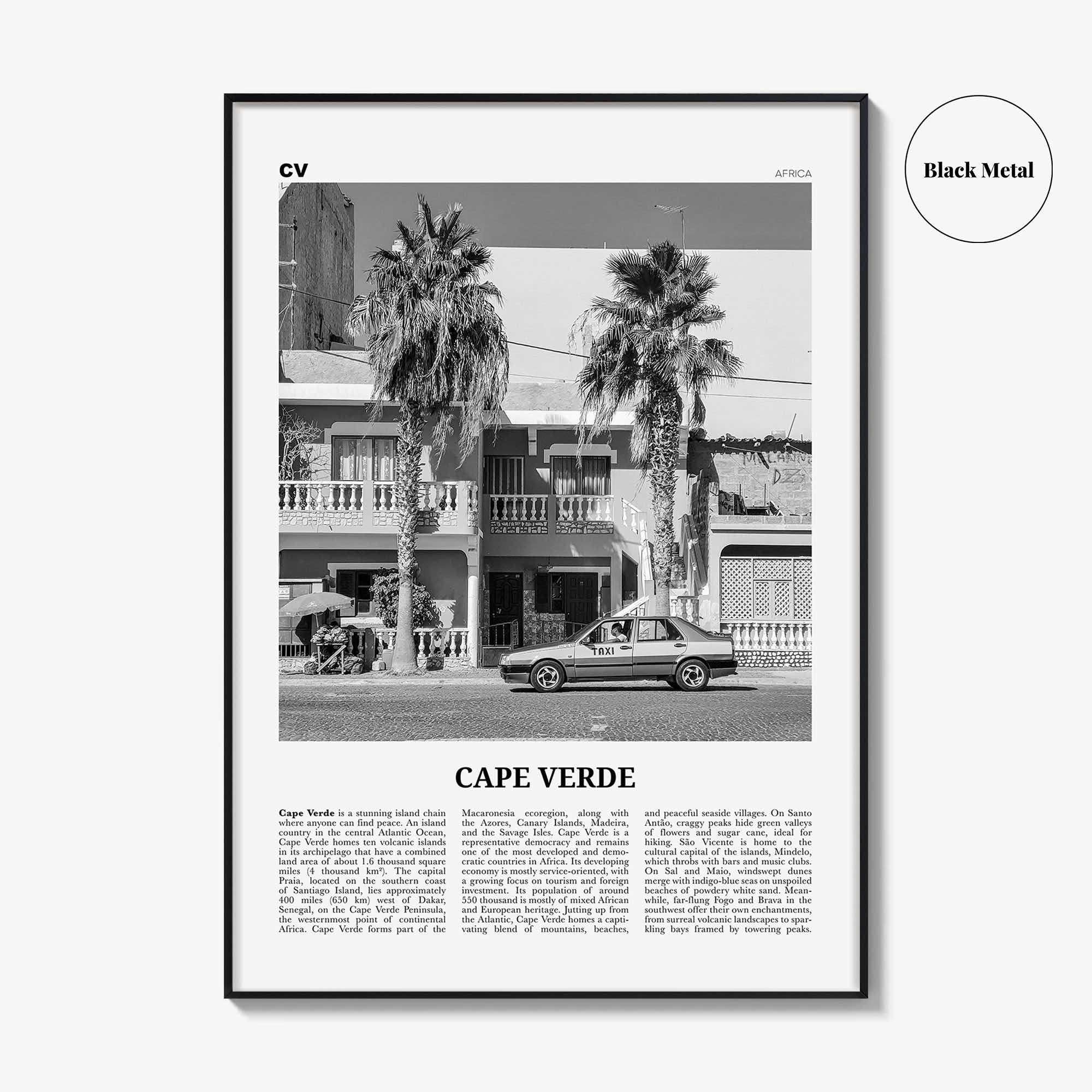 Cape Verde Print Black and White No 2, Cape Verde Wall Art, Cape Verde Poster, Cape Verde Photo, Praia, Cabo Verde, Kabu Verdi, Portugal