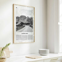 Capitol Reef National Park Print Black and White, Capitol Reef Wall Art, Capitol Reef Poster, Capitol Reef Photo, Utah, USA, United States