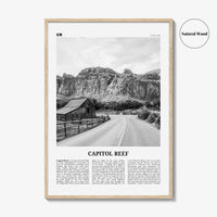 Capitol Reef National Park Print Black and White, Capitol Reef Wall Art, Capitol Reef Poster, Capitol Reef Photo, Utah, USA, United States