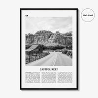 Capitol Reef National Park Print Black and White, Capitol Reef Wall Art, Capitol Reef Poster, Capitol Reef Photo, Utah, USA, United States