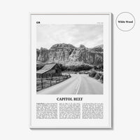 Capitol Reef National Park Print Black and White, Capitol Reef Wall Art, Capitol Reef Poster, Capitol Reef Photo, Utah, USA, United States