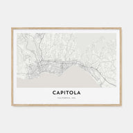 Capitola Map Landscape Poster