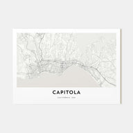 Capitola Map Landscape Poster