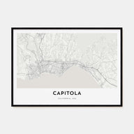 Capitola Map Landscape Poster