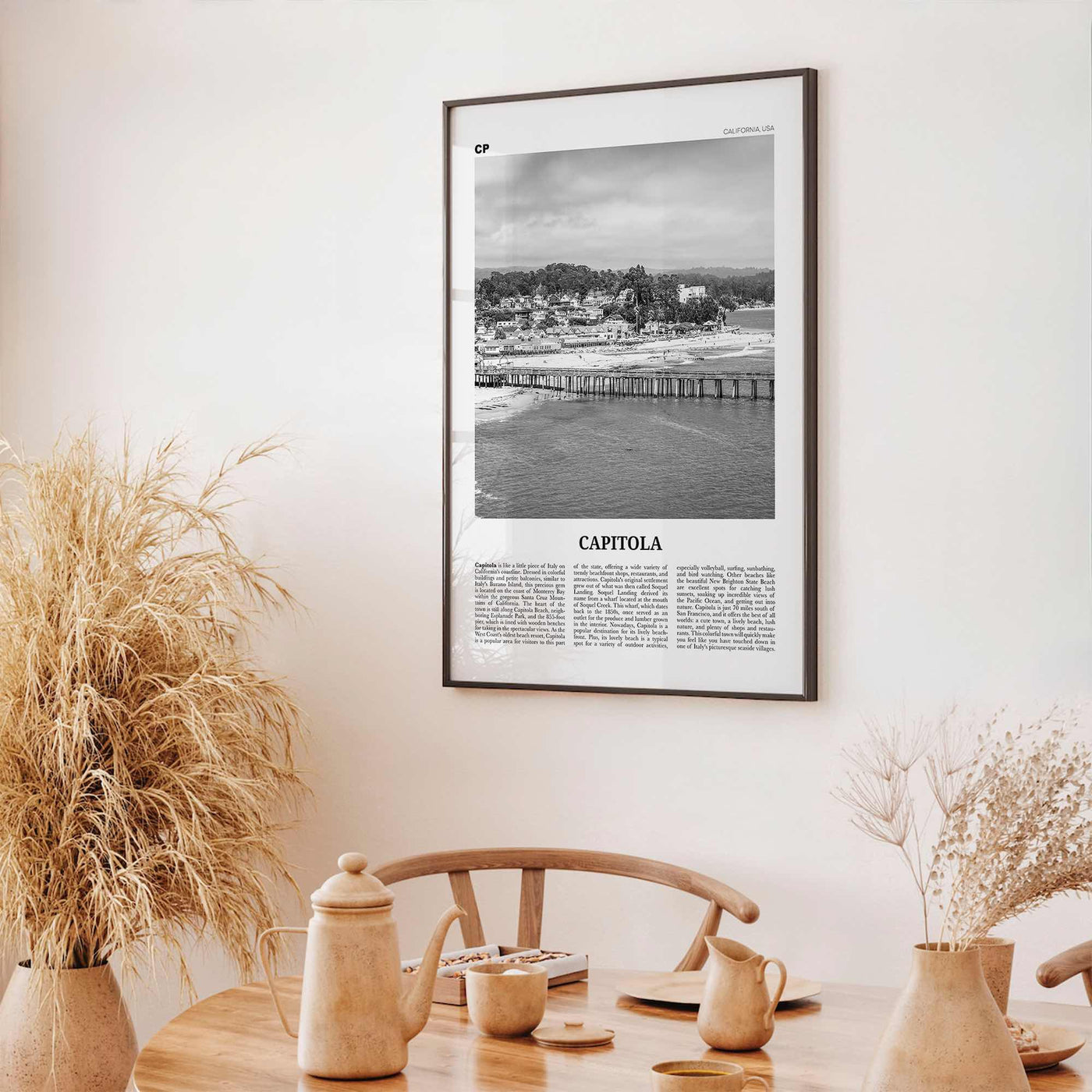 Capitola Print Black and White, Capitola Wall Art, Capitola Poster, Capitola Photo, Capitola, California, USA, United States, North America