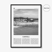 Capitola Print Black and White, Capitola Wall Art, Capitola Poster, Capitola Photo, Capitola, California, USA, United States, North America