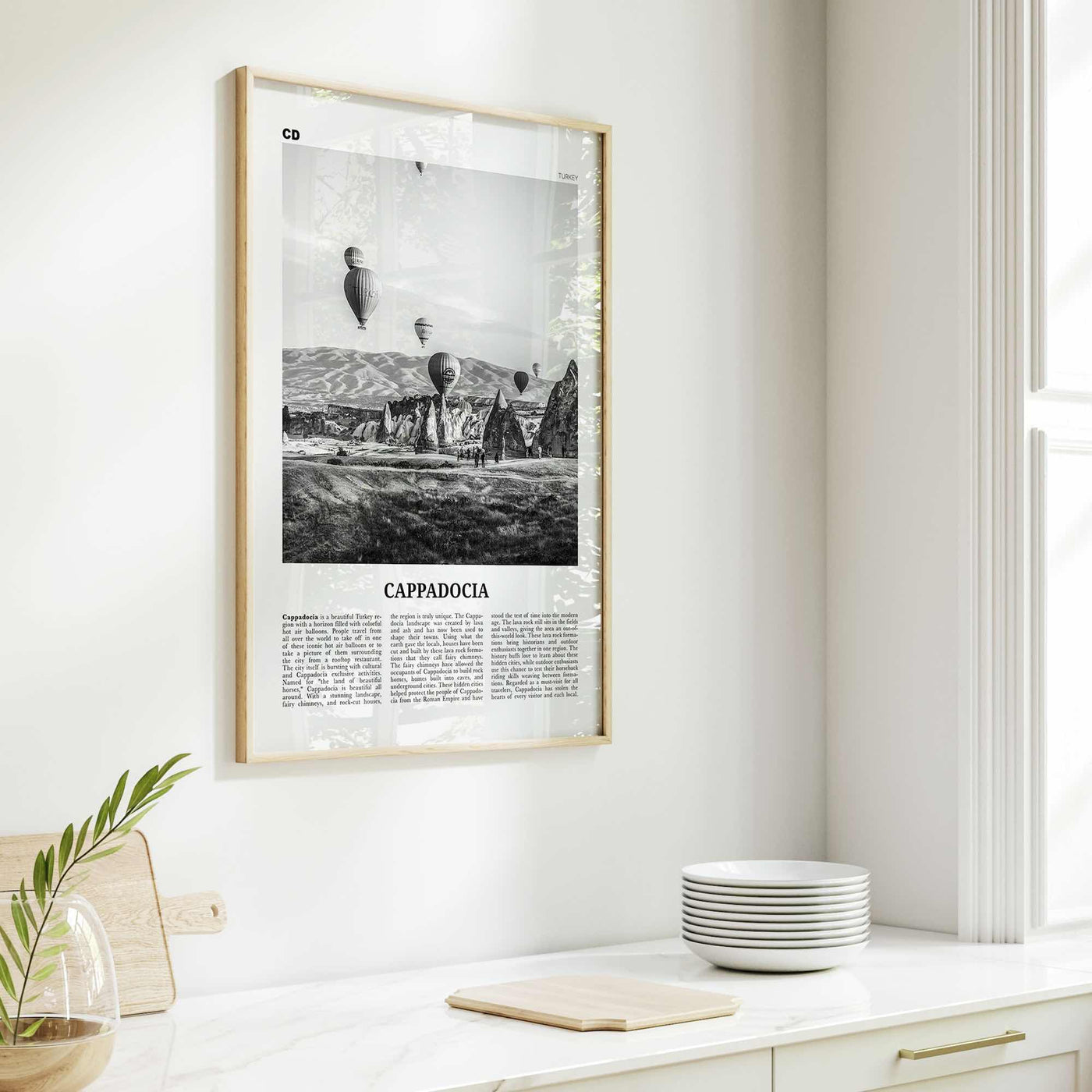 Cappadocia Print Black and White, Cappadocia Wall Art, Cappadocia Poster, Cappadocia Photo, Cappadocia Wall Décor, Cappadocia Map, Turkey