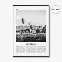 Cappadocia Print Black and White, Cappadocia Wall Art, Cappadocia Poster, Cappadocia Photo, Cappadocia Wall Décor, Cappadocia Map, Turkey