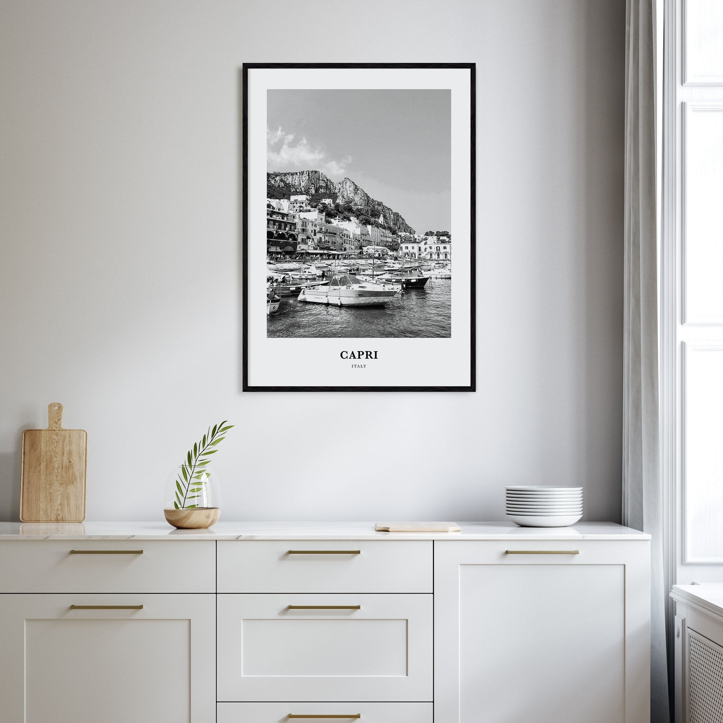 Capri Portrait B&W Poster