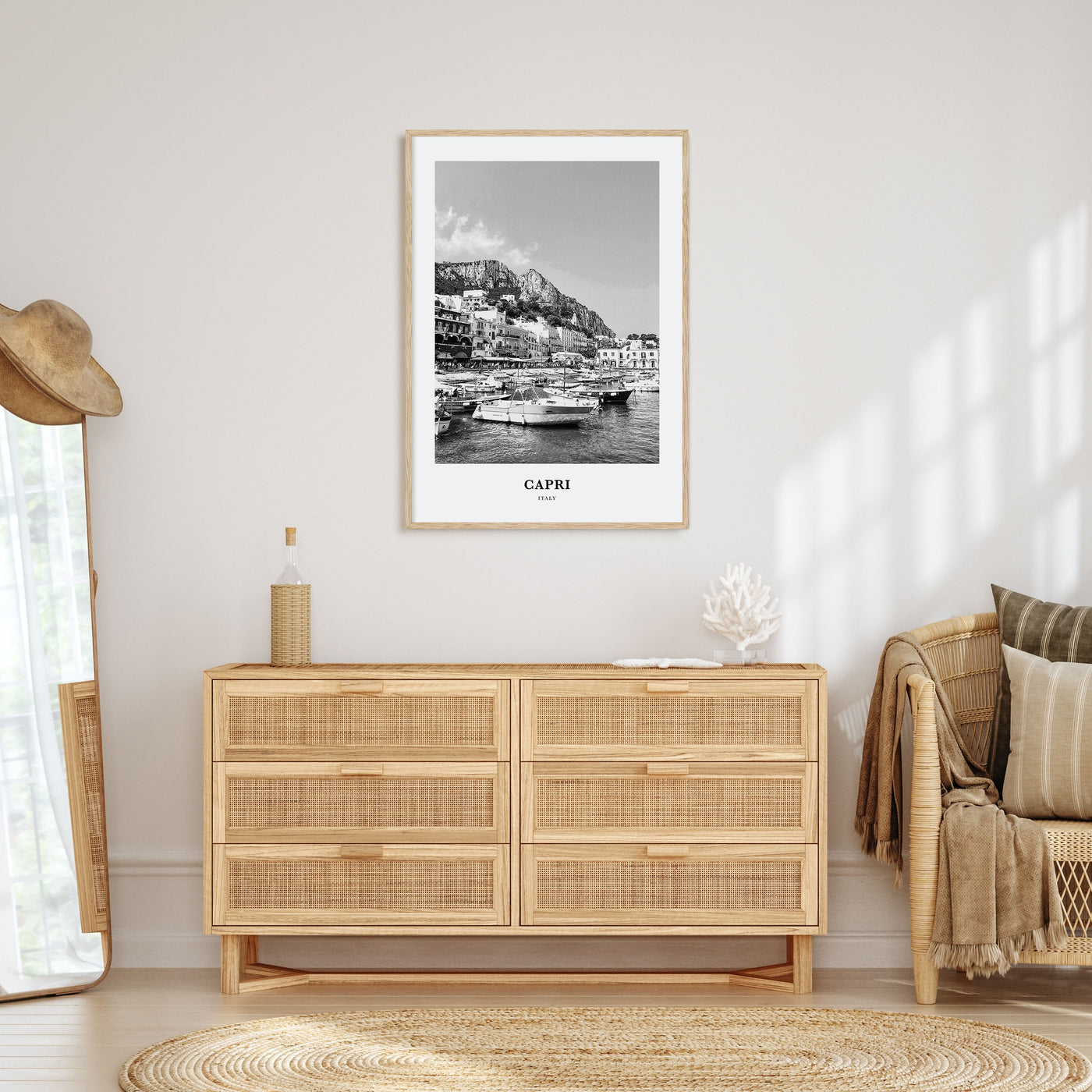 Capri Portrait B&W Poster