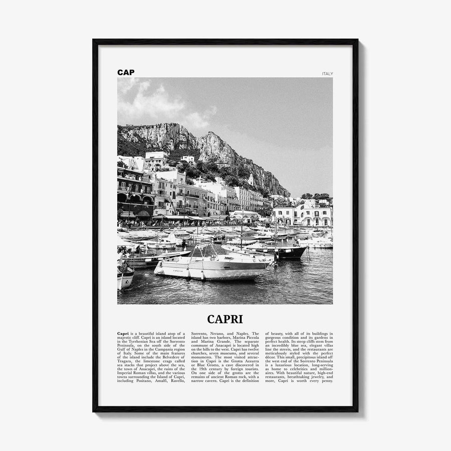 Capri Print Black and White, Capri Wall Art, Capri Poster, Capri Photo, Capri Wall Decor, Italy, Naples, Campania, Italia, Europe