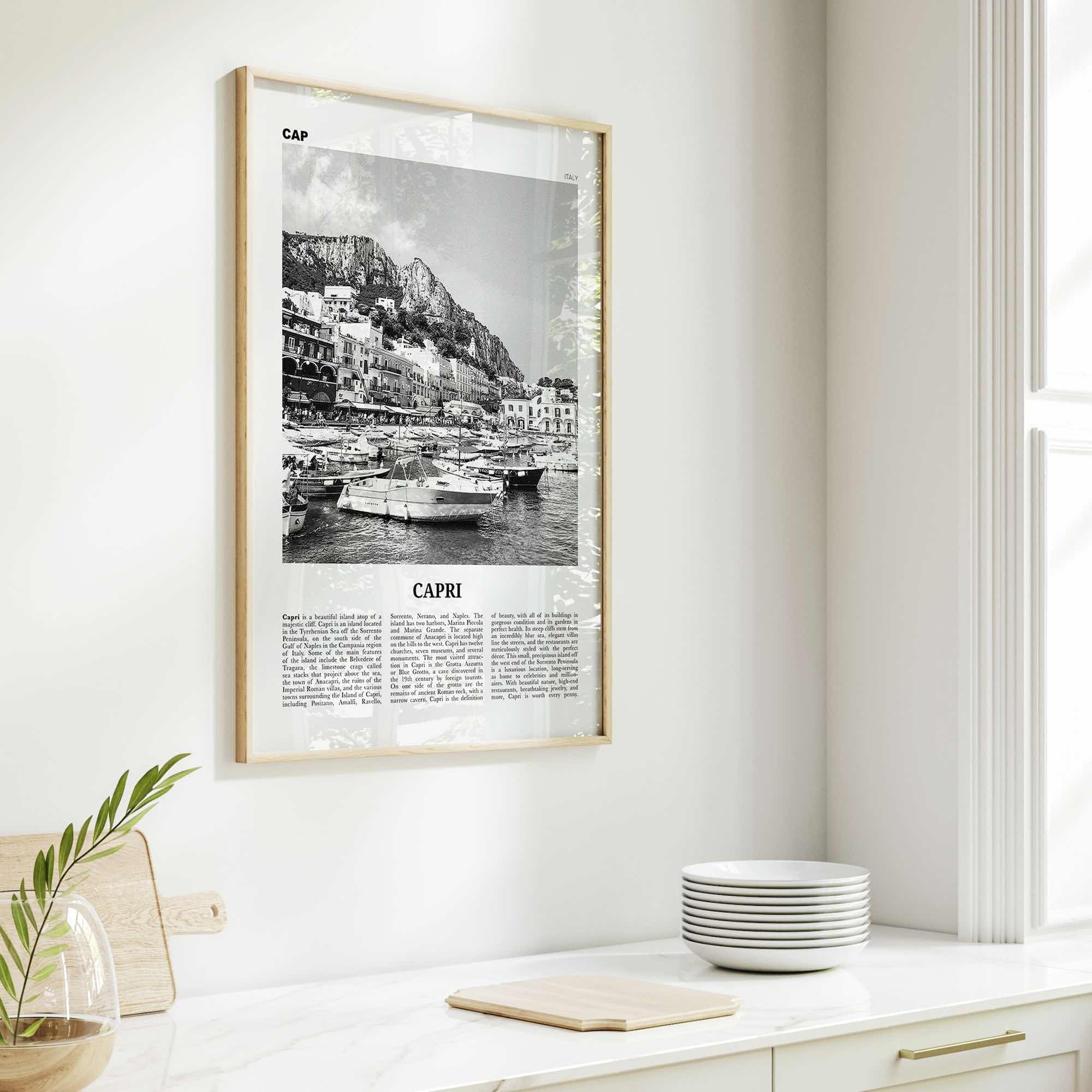 Capri Print Black and White, Capri Wall Art, Capri Poster, Capri Photo, Capri Wall Decor, Italy, Naples, Campania, Italia, Europe