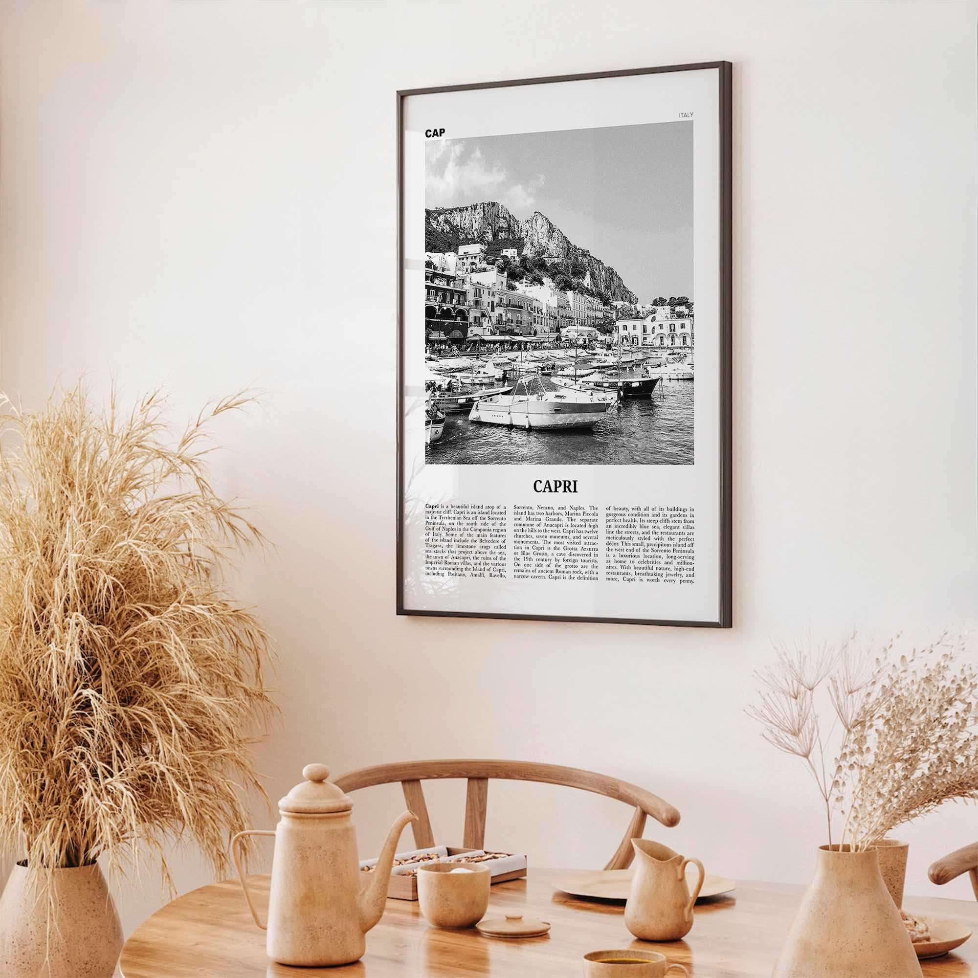 Capri Print Black and White, Capri Wall Art, Capri Poster, Capri Photo, Capri Wall Decor, Italy, Naples, Campania, Italia, Europe