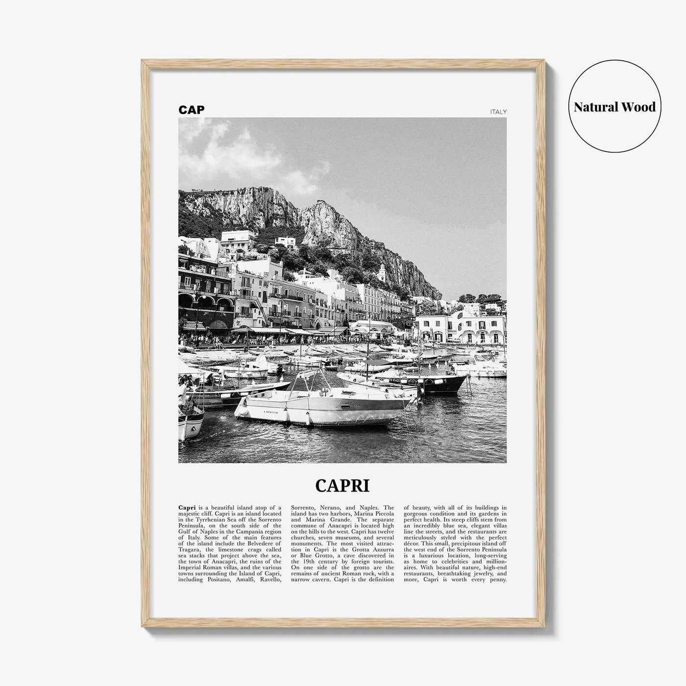 Capri Print Black and White, Capri Wall Art, Capri Poster, Capri Photo, Capri Wall Decor, Italy, Naples, Campania, Italia, Europe
