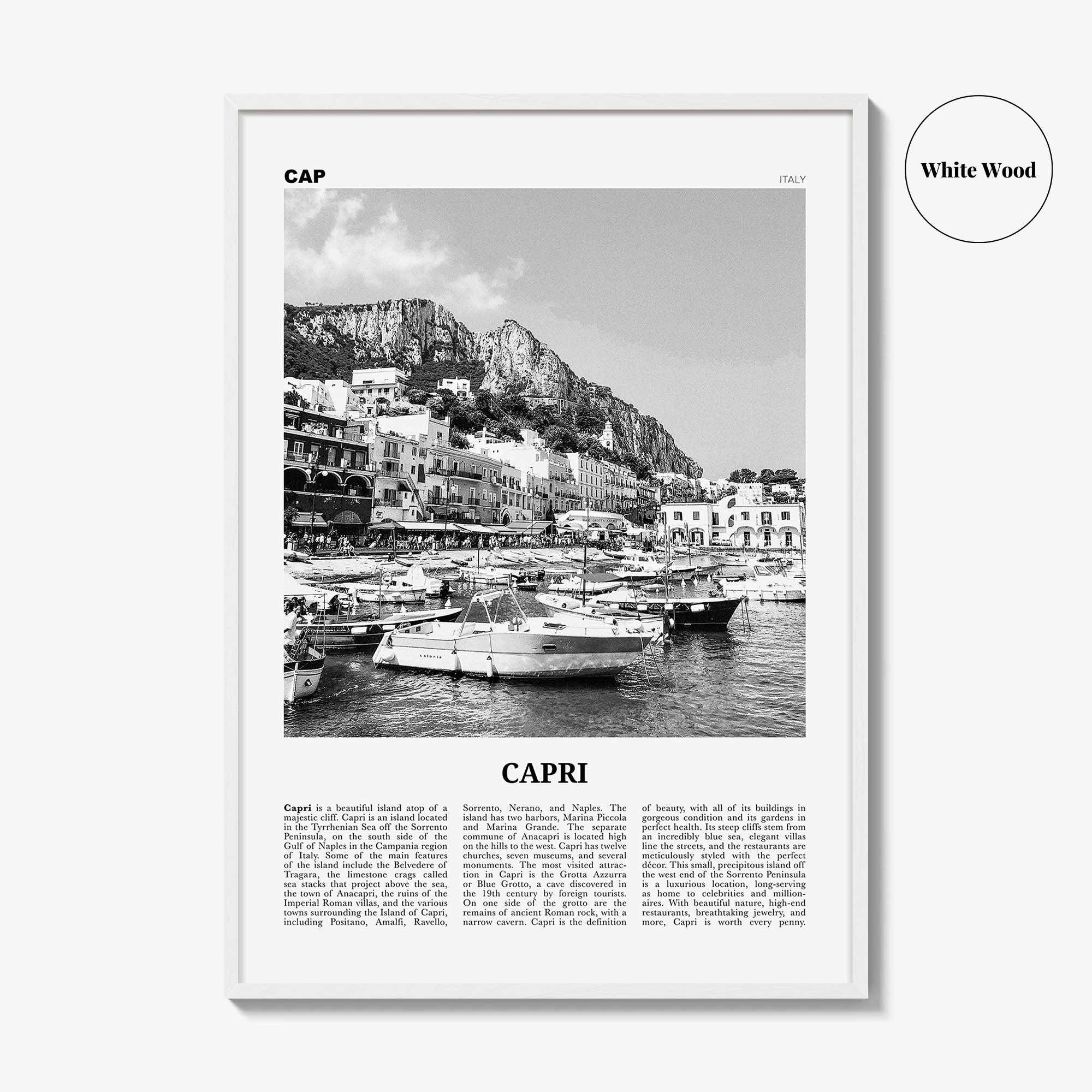 Capri Print Black and White, Capri Wall Art, Capri Poster, Capri Photo, Capri Wall Decor, Italy, Naples, Campania, Italia, Europe