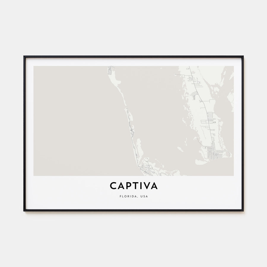 Captiva Map Landscape Poster