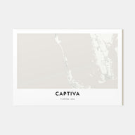 Captiva Map Landscape Poster