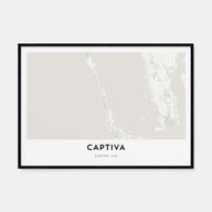 Captiva Map Landscape Poster