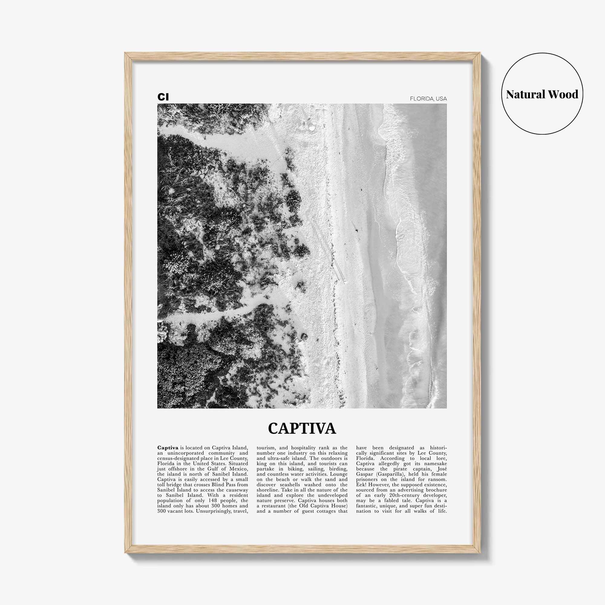 Captiva Print Black and White No 1, Captiva Island Wall Art, Captiva Island Poster, Captiva Island Photo, Florida, USA, United States