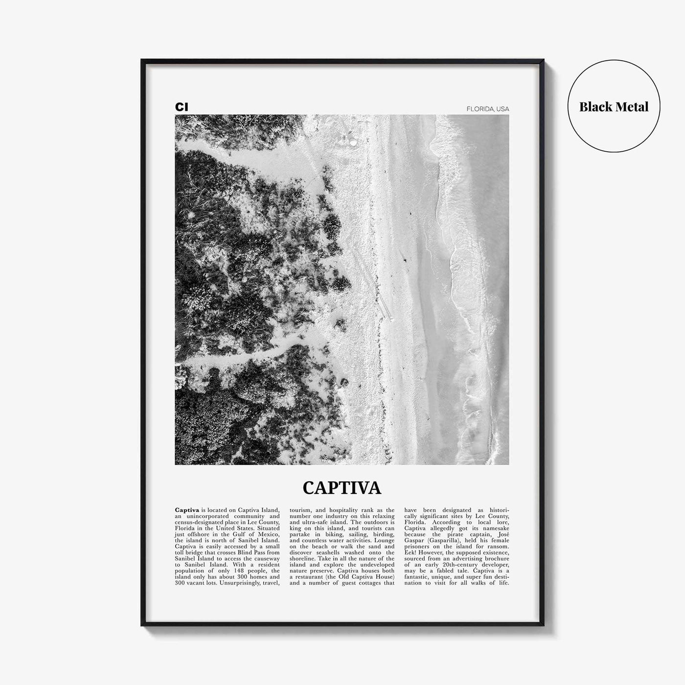 Captiva Print Black and White No 1, Captiva Island Wall Art, Captiva Island Poster, Captiva Island Photo, Florida, USA, United States