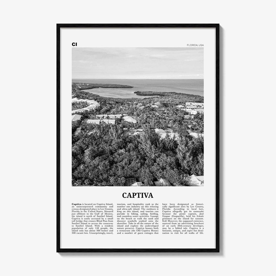 Captiva Print Black and White No 2, Captiva Island Wall Art, Captiva Island Poster, Captiva Island Photo, Florida, USA, United States