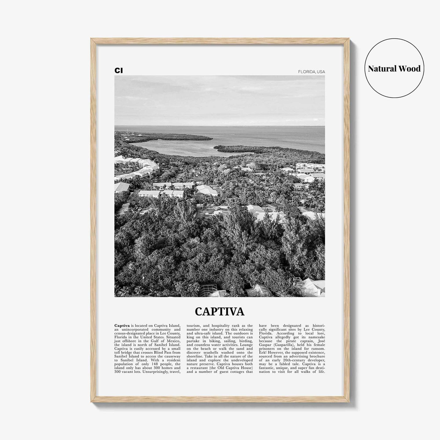 Captiva Print Black and White No 2, Captiva Island Wall Art, Captiva Island Poster, Captiva Island Photo, Florida, USA, United States