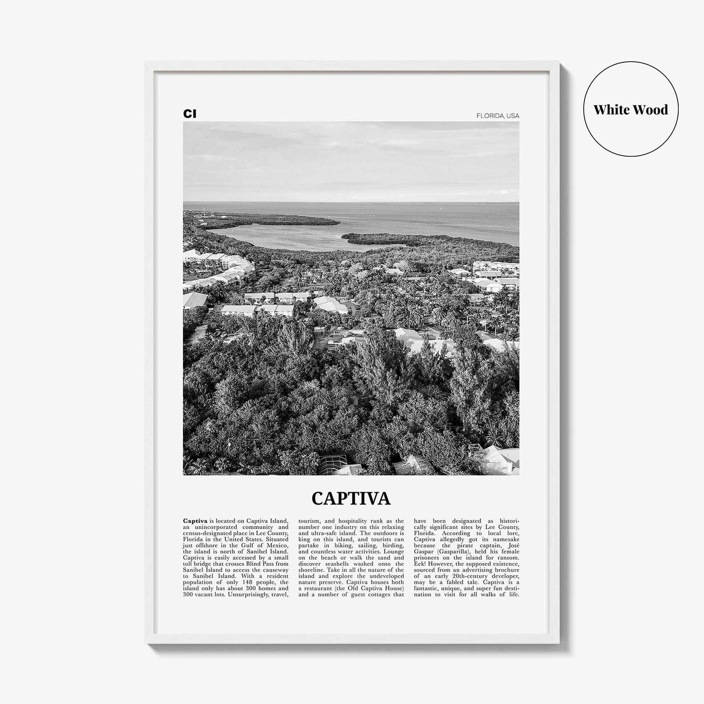 Captiva Print Black and White No 2, Captiva Island Wall Art, Captiva Island Poster, Captiva Island Photo, Florida, USA, United States