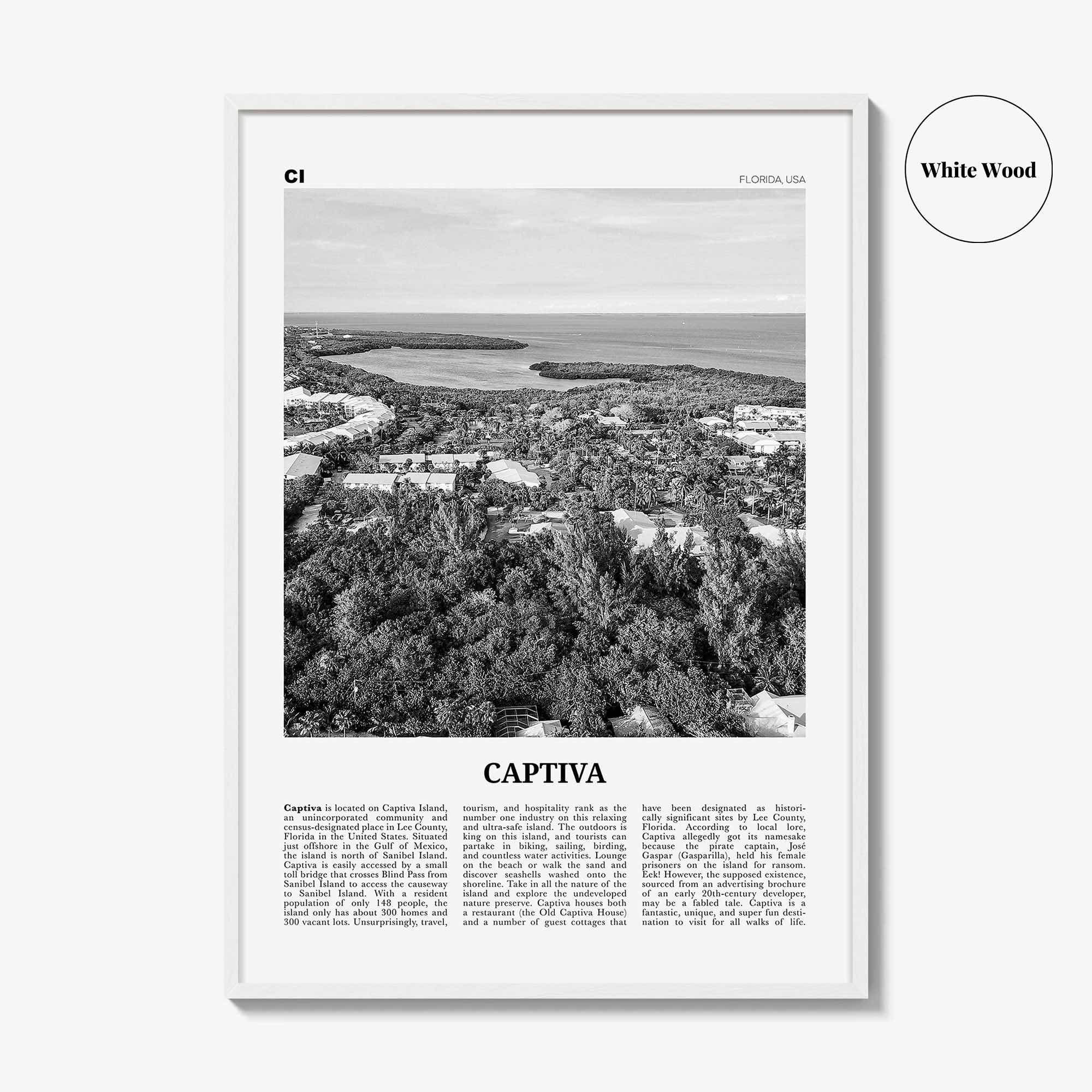 Captiva Print Black and White No 2, Captiva Island Wall Art, Captiva Island Poster, Captiva Island Photo, Florida, USA, United States
