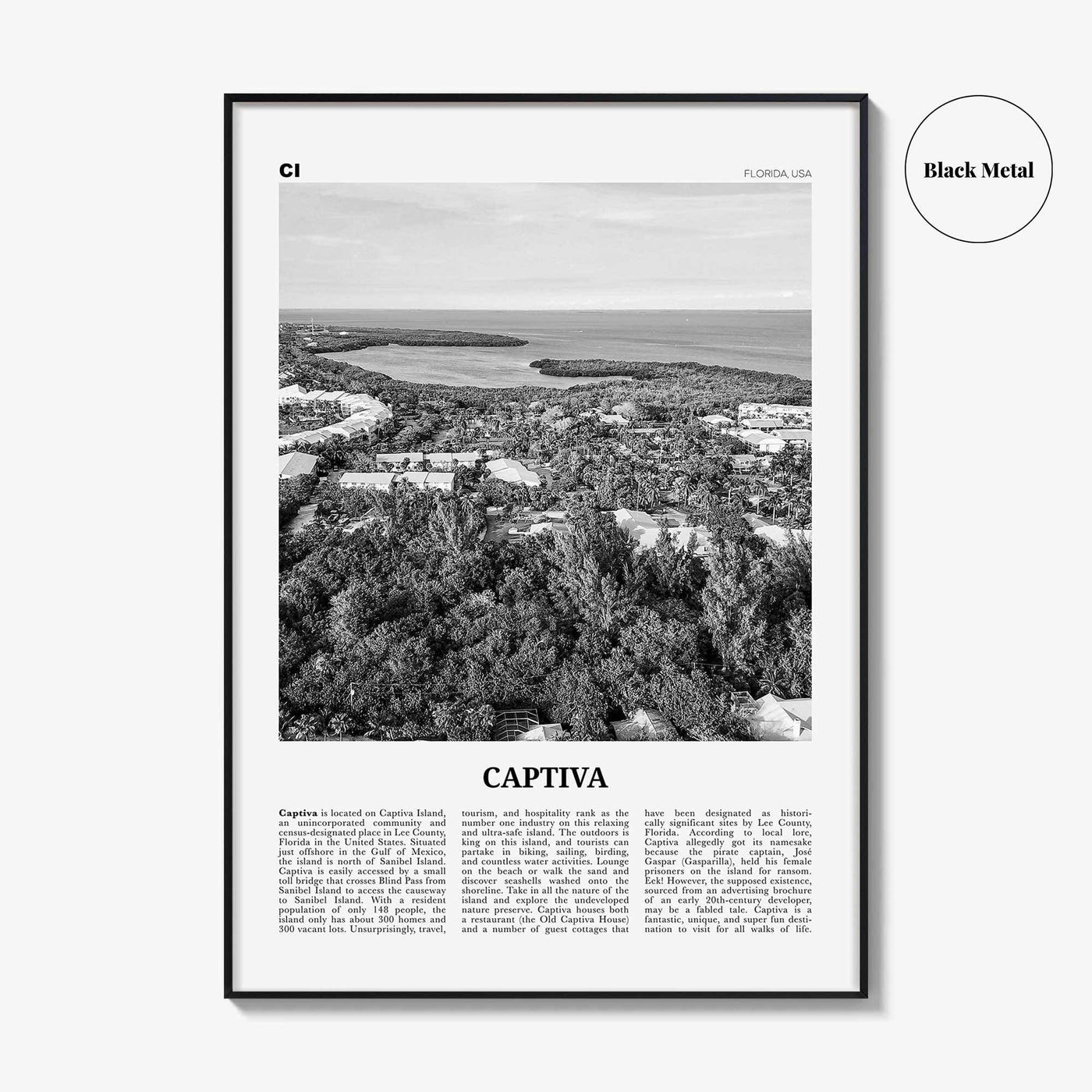 Captiva Print Black and White No 2, Captiva Island Wall Art, Captiva Island Poster, Captiva Island Photo, Florida, USA, United States