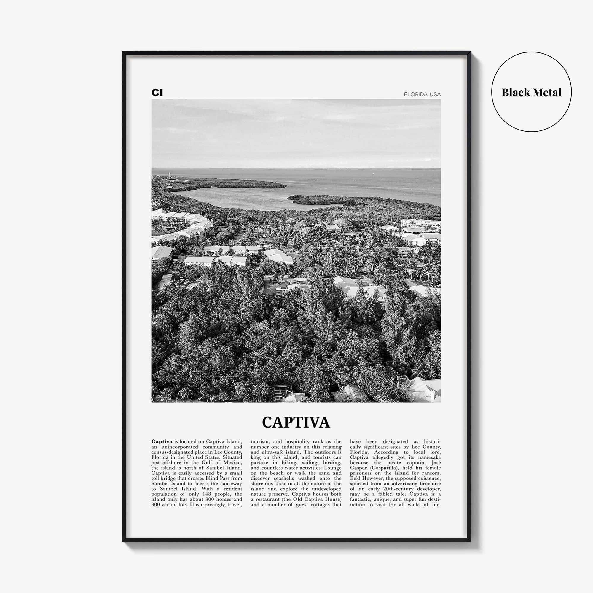 Captiva Print Black and White No 2, Captiva Island Wall Art, Captiva Island Poster, Captiva Island Photo, Florida, USA, United States