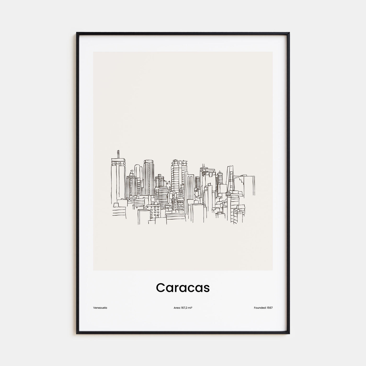Caracas Drawn Poster