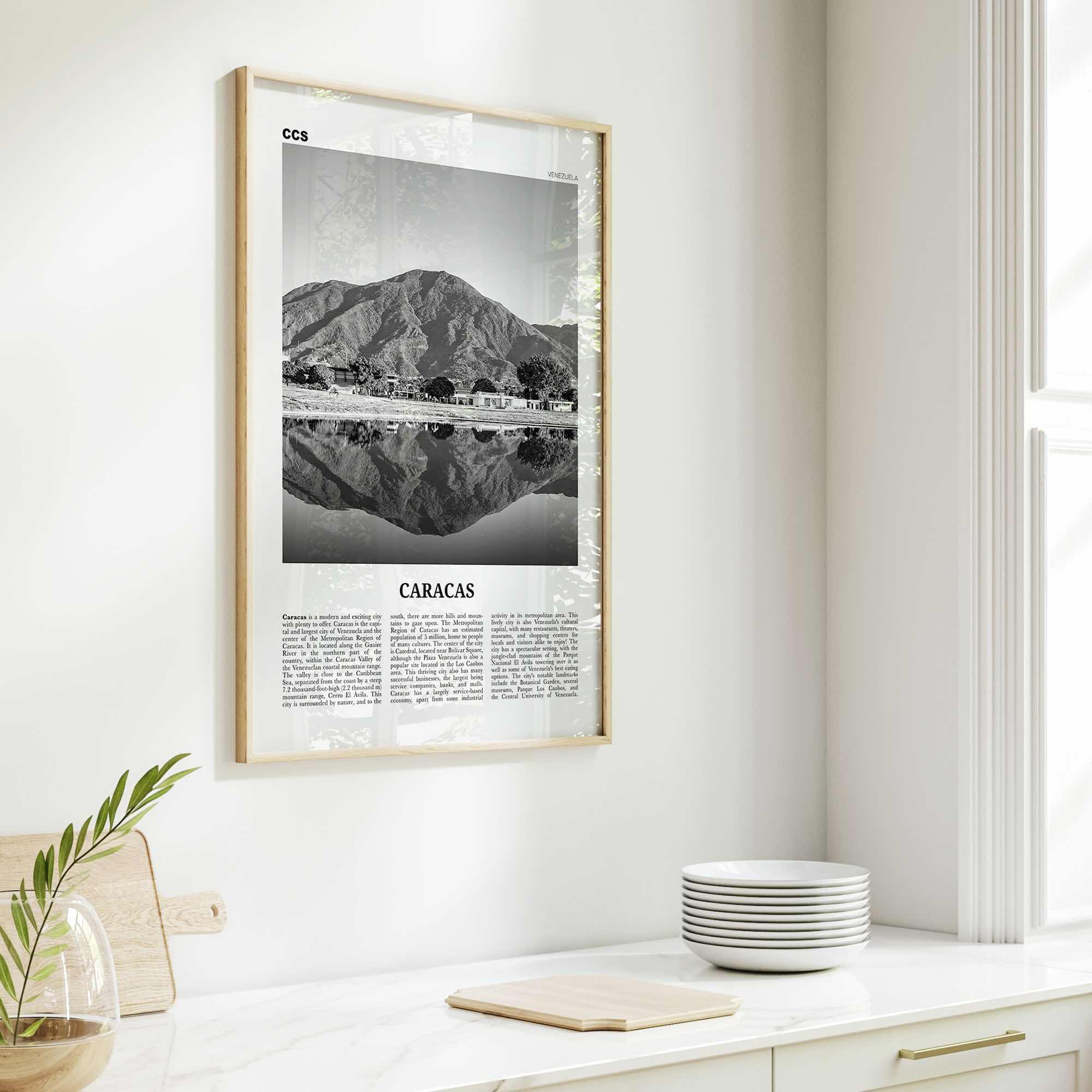 Caracas Print Black and White No 3, Caracas Wall Art, Caracas Poster, Caracas Photo, Caracas Wall Décor, Caracas Map, Venezuela