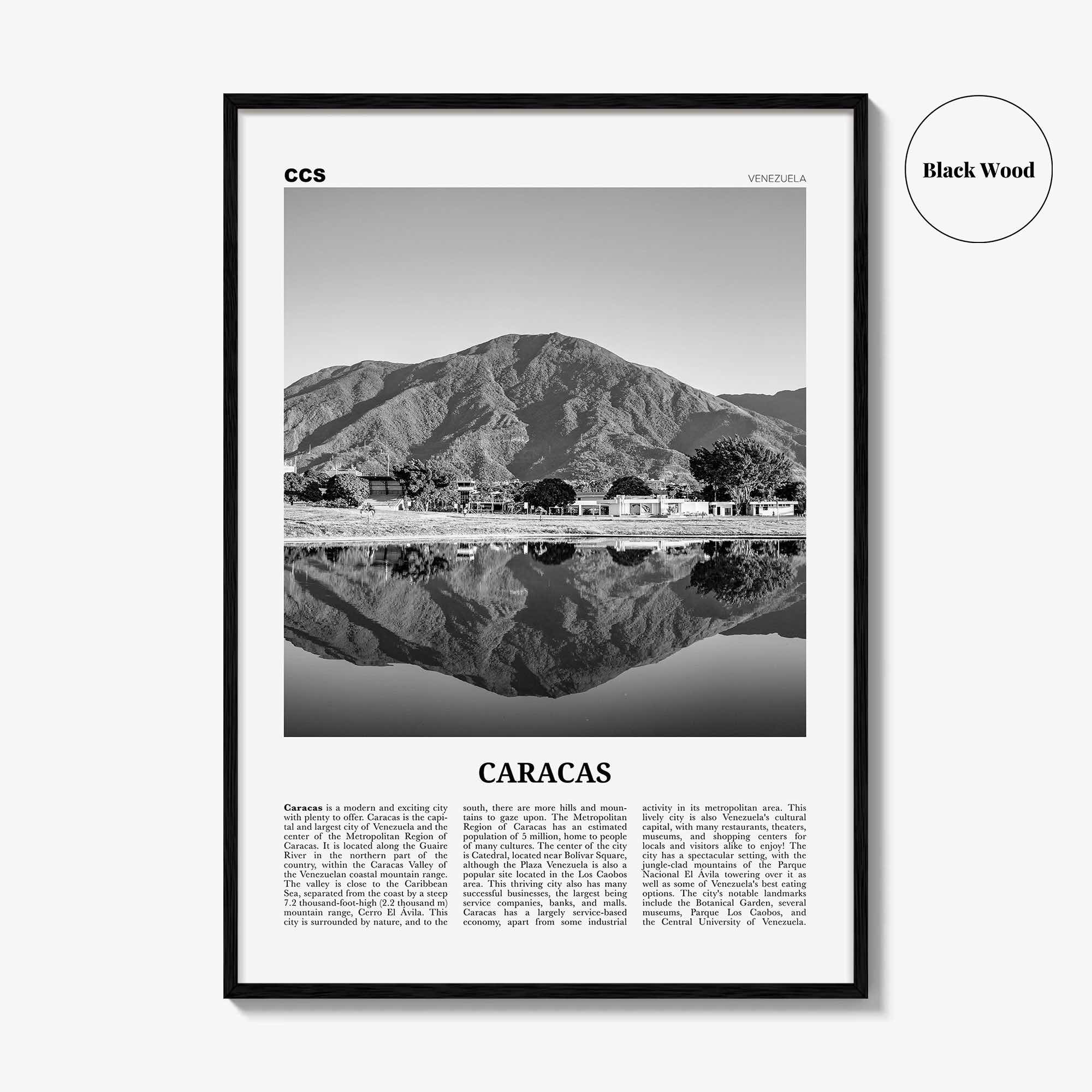 Caracas Print Black and White No 3, Caracas Wall Art, Caracas Poster, Caracas Photo, Caracas Wall Décor, Caracas Map, Venezuela