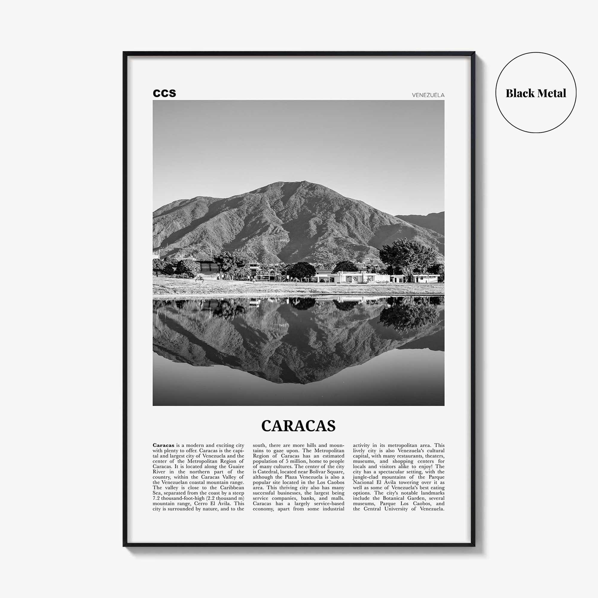 Caracas Print Black and White No 3, Caracas Wall Art, Caracas Poster, Caracas Photo, Caracas Wall Décor, Caracas Map, Venezuela