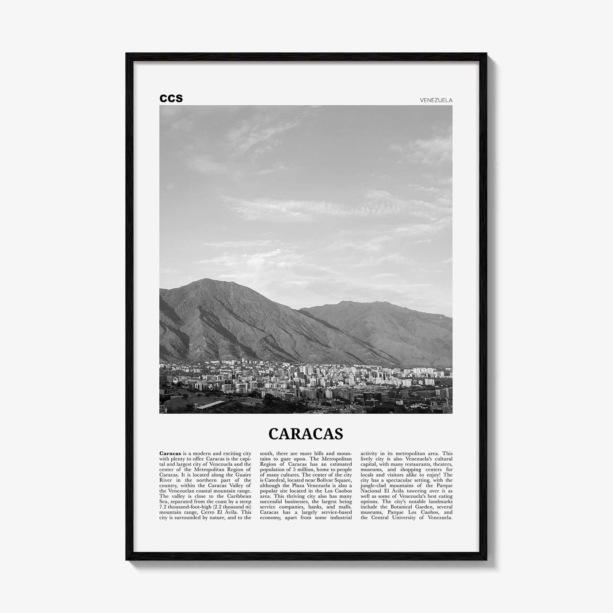 Caracas Print Black and White No 4, Caracas Wall Art, Caracas Poster, Caracas Photo, Caracas Wall Décor, Caracas Map, Venezuela
