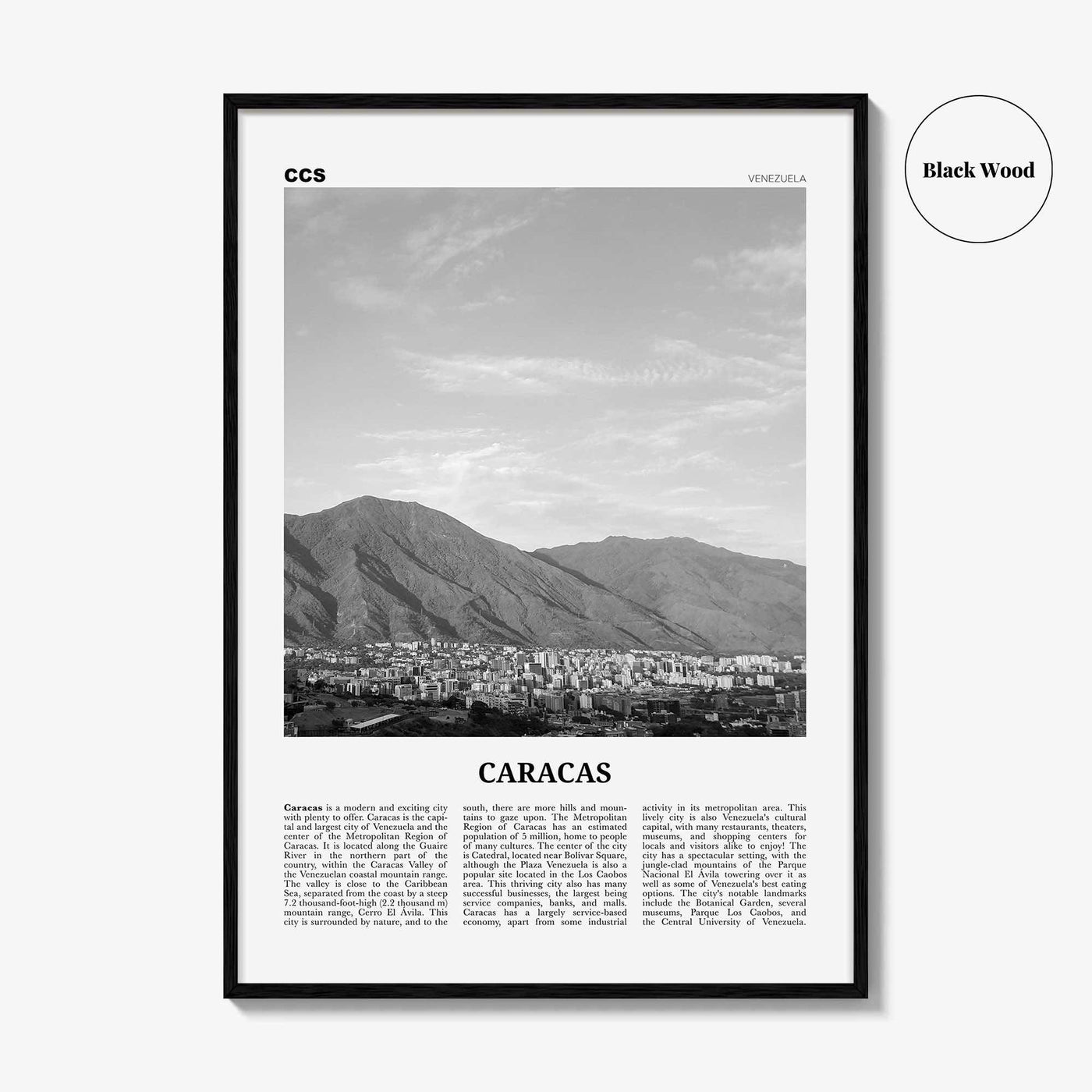 Caracas Print Black and White No 4, Caracas Wall Art, Caracas Poster, Caracas Photo, Caracas Wall Décor, Caracas Map, Venezuela