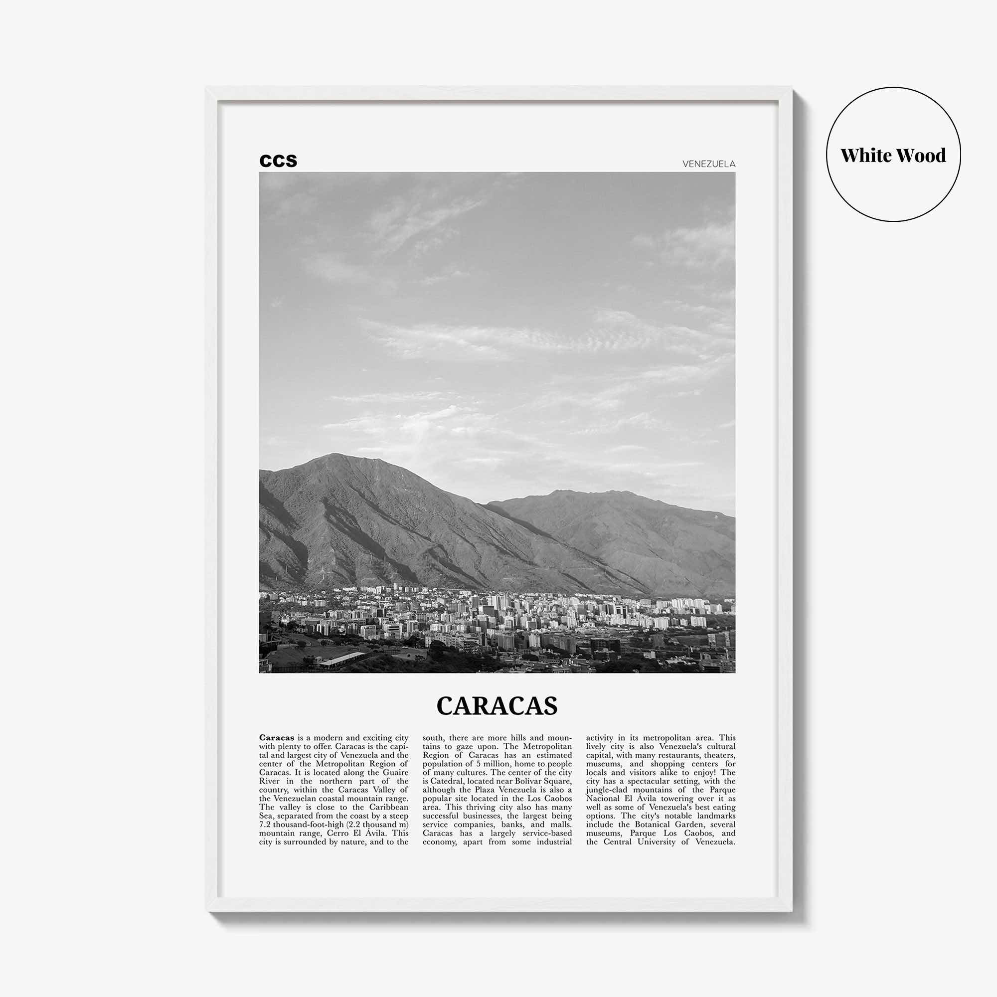 Caracas Print Black and White No 4, Caracas Wall Art, Caracas Poster, Caracas Photo, Caracas Wall Décor, Caracas Map, Venezuela