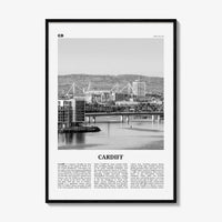 Cardiff Print Black and White, Cardiff Wall Art, Cardiff Poster, Cardiff Photo, Cardiff Wall Decor, Wales, UK, United Kingdom, Europe