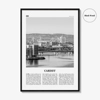 Cardiff Print Black and White, Cardiff Wall Art, Cardiff Poster, Cardiff Photo, Cardiff Wall Decor, Wales, UK, United Kingdom, Europe